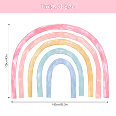 Supzone rainbow decal watercolor pattern; soft gradients for calming décor.