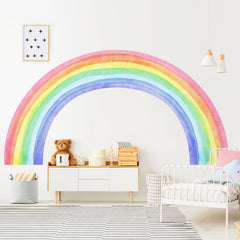 Supzone rainbow wall decal in watercolor design brightens living spaces.