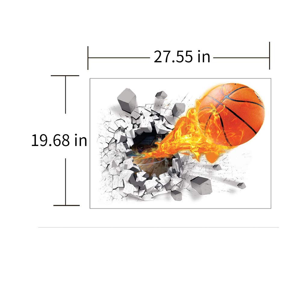 Supzone basketball wall sticker; removable without residue on tiles and mirrors