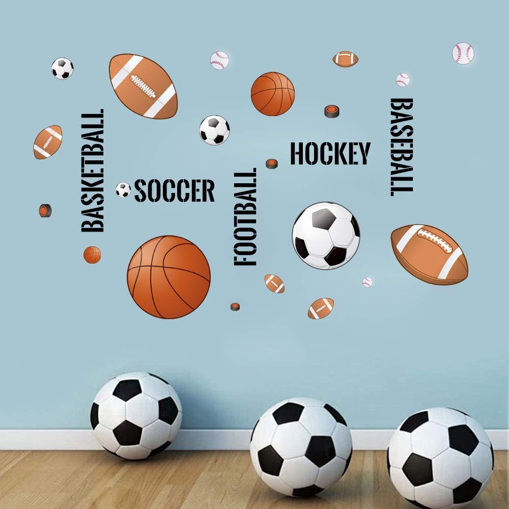 Supzone soccer ball wall sticker energizes playroom walls with sport flair.