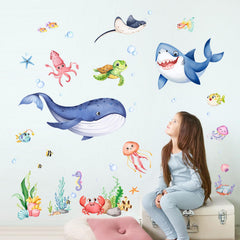 Supzone Under The Sea shark wall decal adds bold ocean energy to nurseries and playrooms.