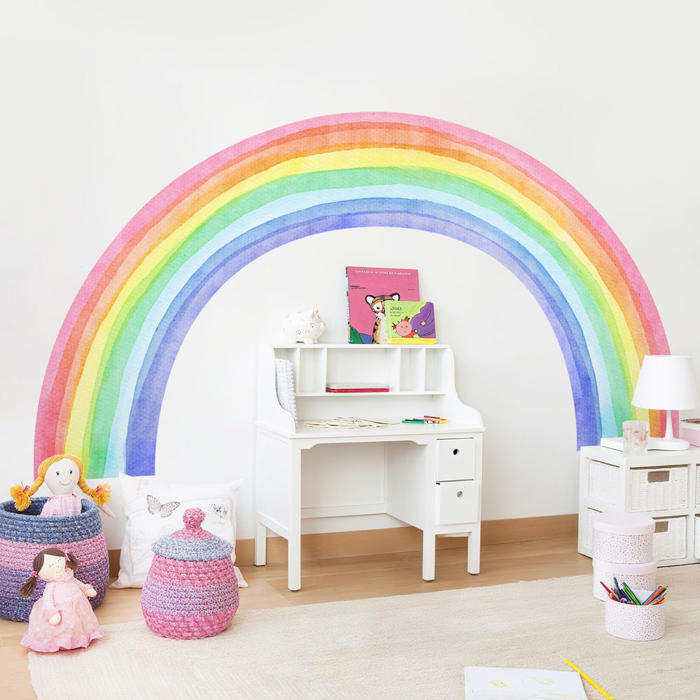 Supzone waterproof rainbow decals resist dirt on kids' walls.