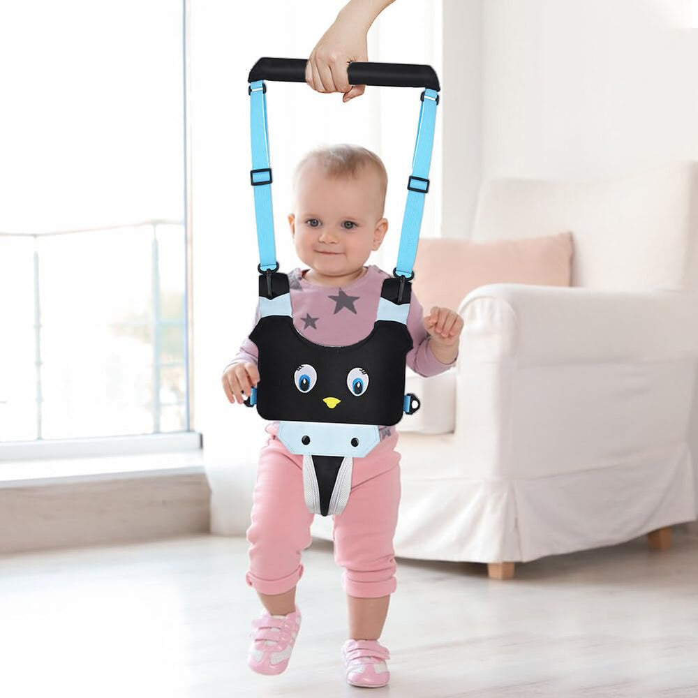 Surakey Baby Walking Harness back view highlights secure back safety lock during practice