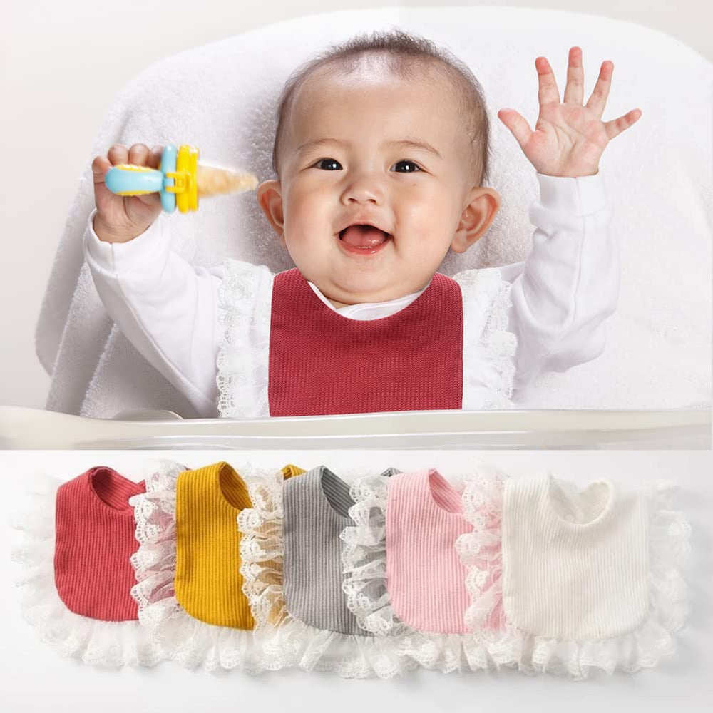 Surakey newborn bib fits 0-2 years, white bandana style