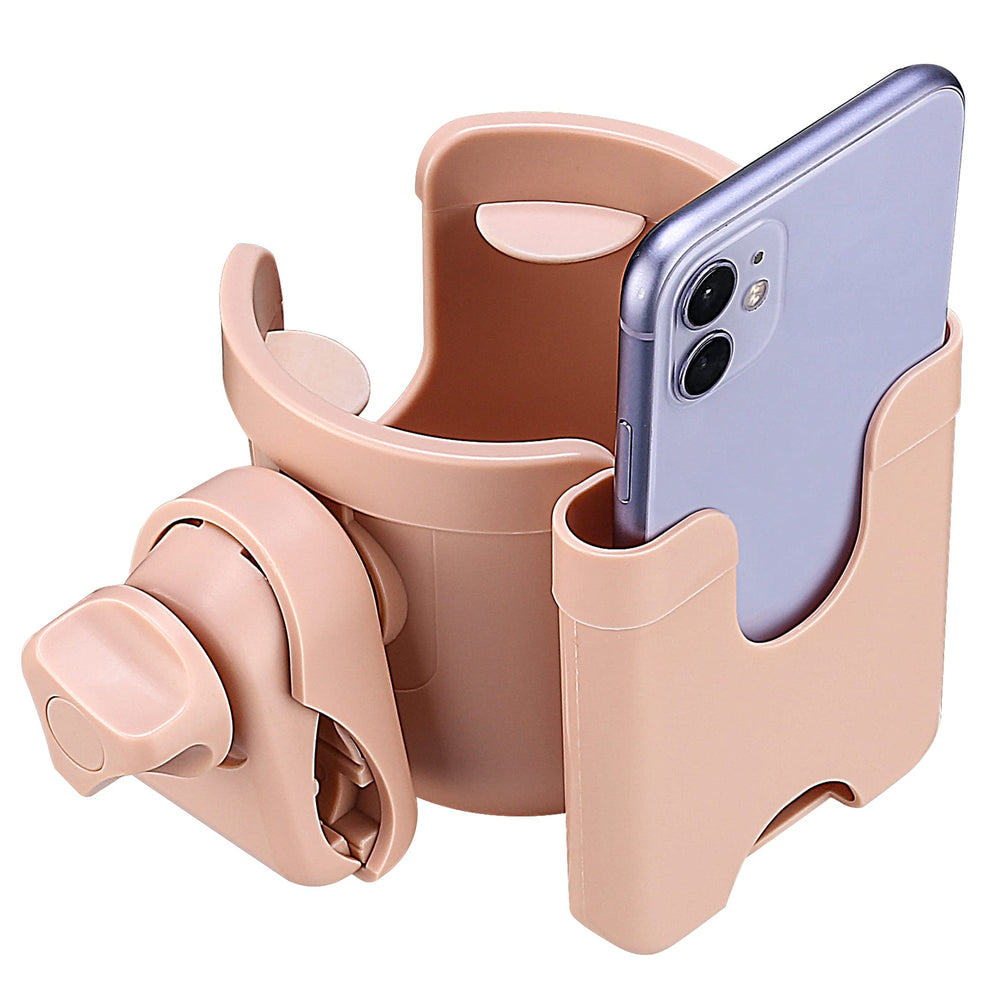 Suranew adjustable stroller cup holder pink for easy tool-free installation on most strollers.