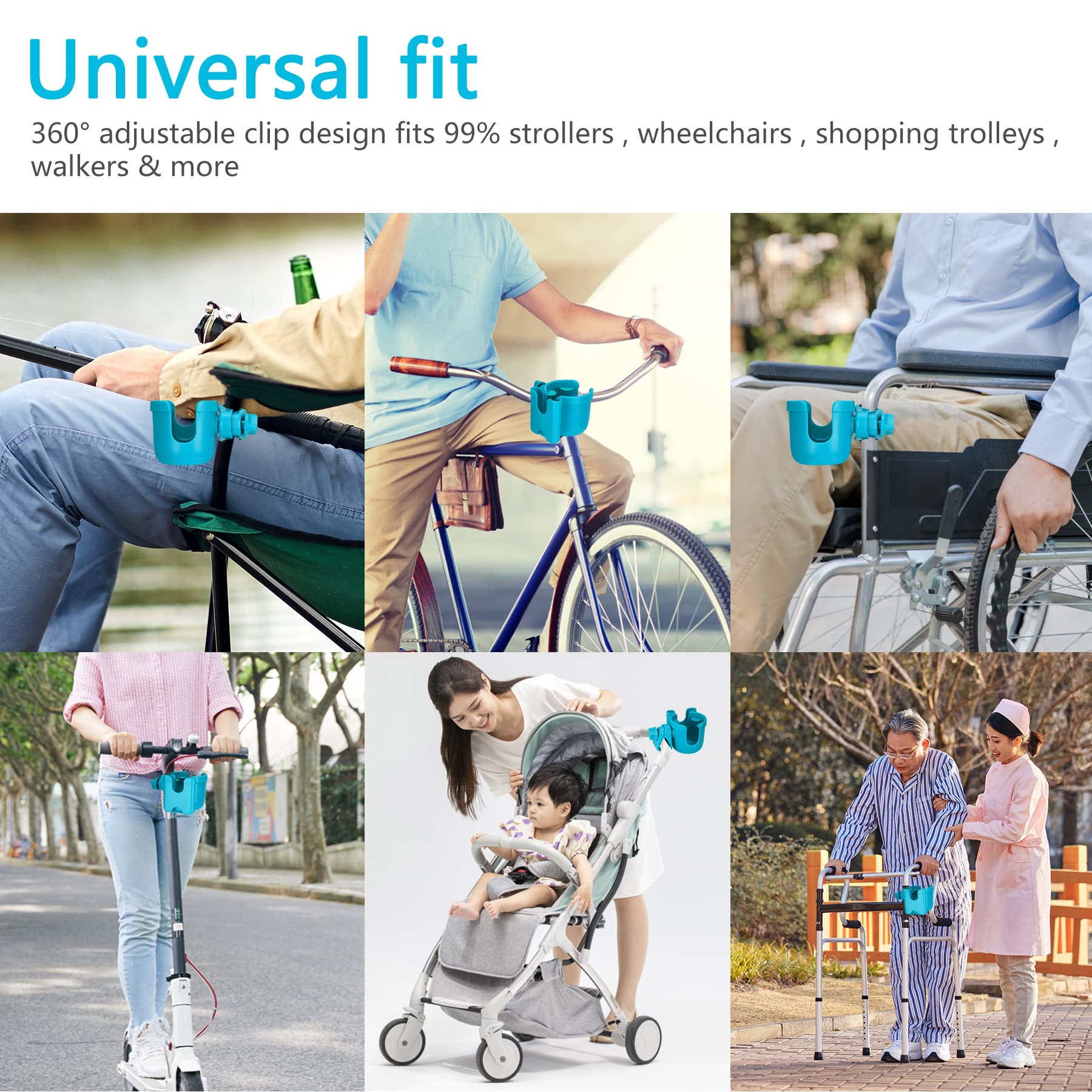 Suranew cup holder four elastic straps for stability