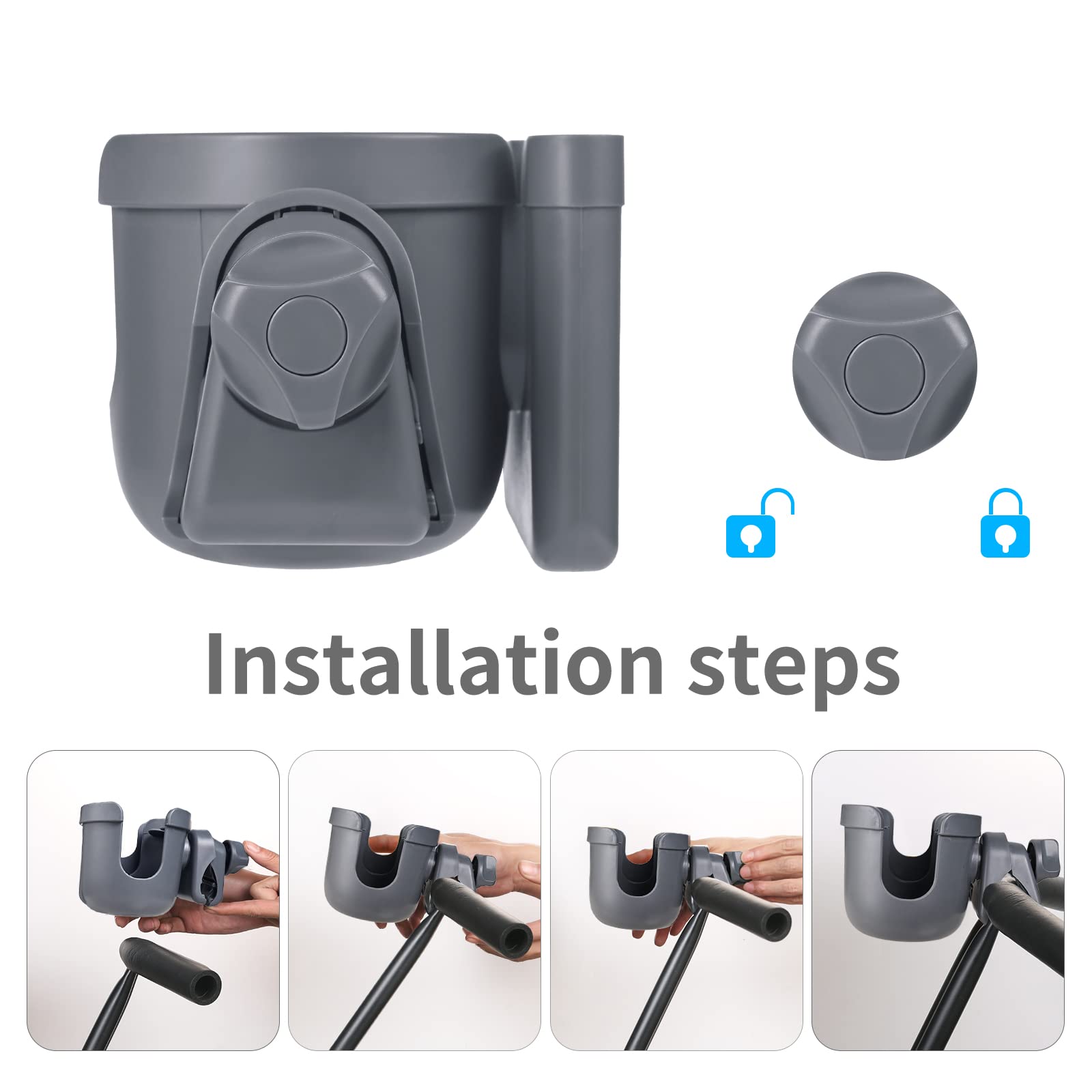 Suranew cup holder demonstrates secure fit with 1.2-inch diameter limit.