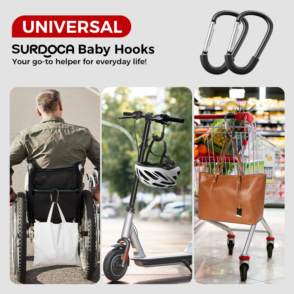 SURDOCA stroller-hooks-park-and-travel-ready for busy days with kids.