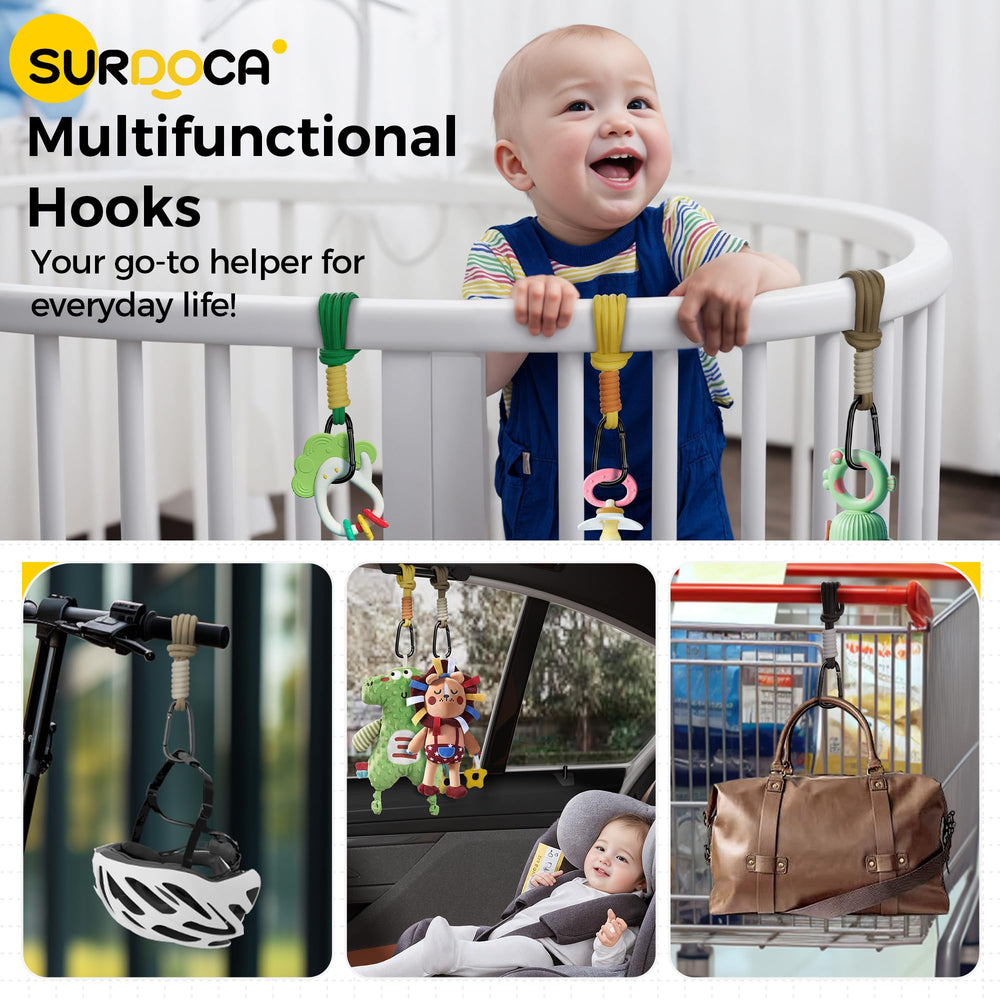 SURDOCA versatile stroller accessory helps organize bags during travel.
