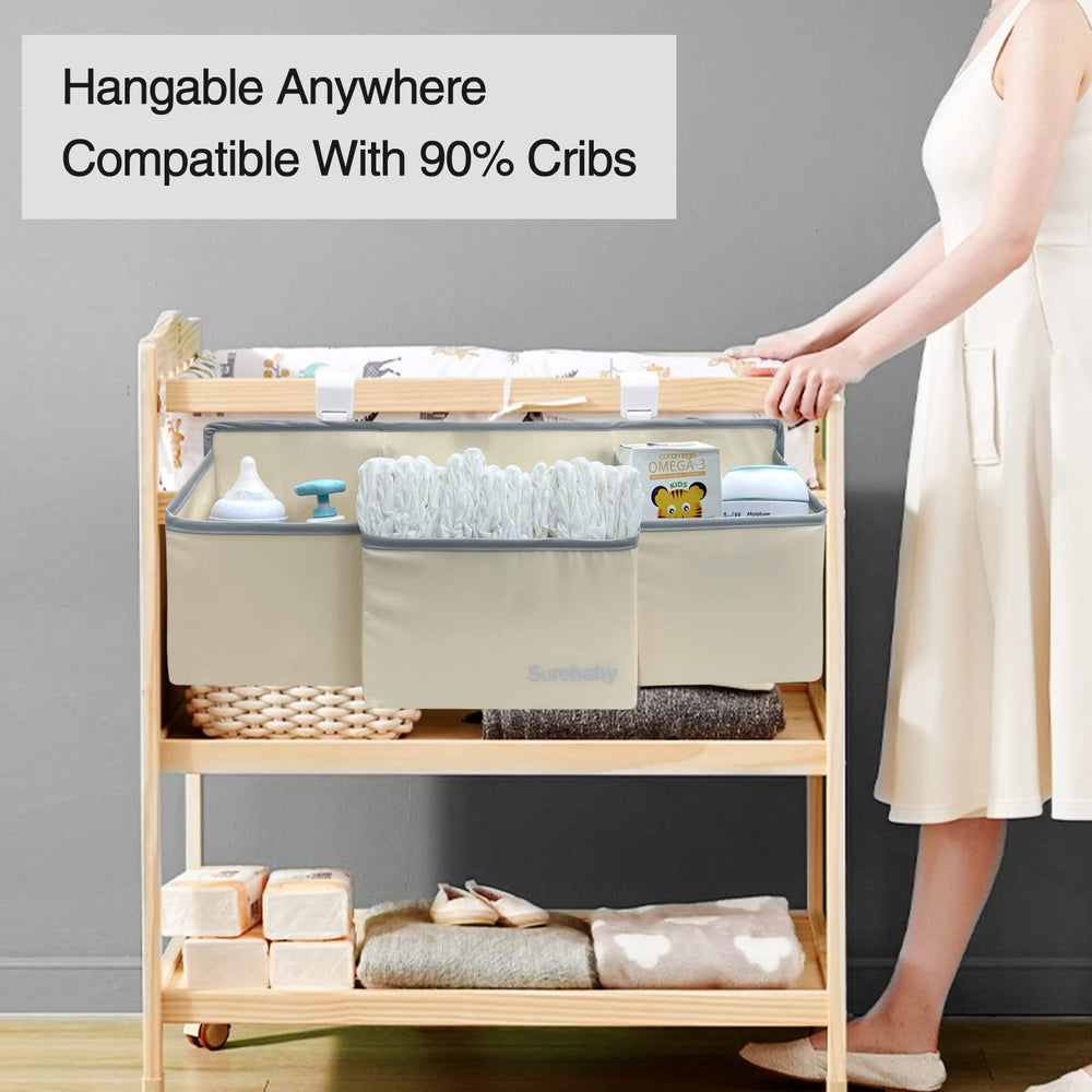 Surebaby large capacity 23x10x4 inch caddy stores essentials
