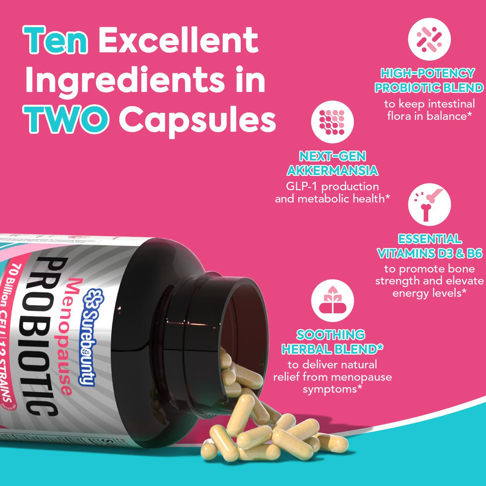 Surebounty B6 and D3 vitamins capsule close-up indicating mood and energy support