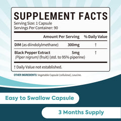 Surebounty DIM supplement bottle front view highlighting convenient caplet format
