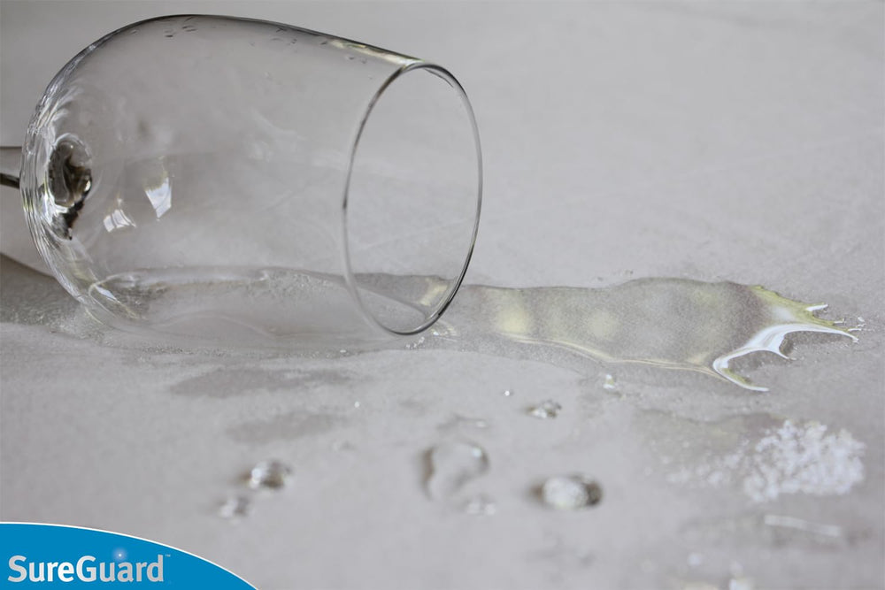 SureGuard waterproof top layer close-up, keeps mattress clean