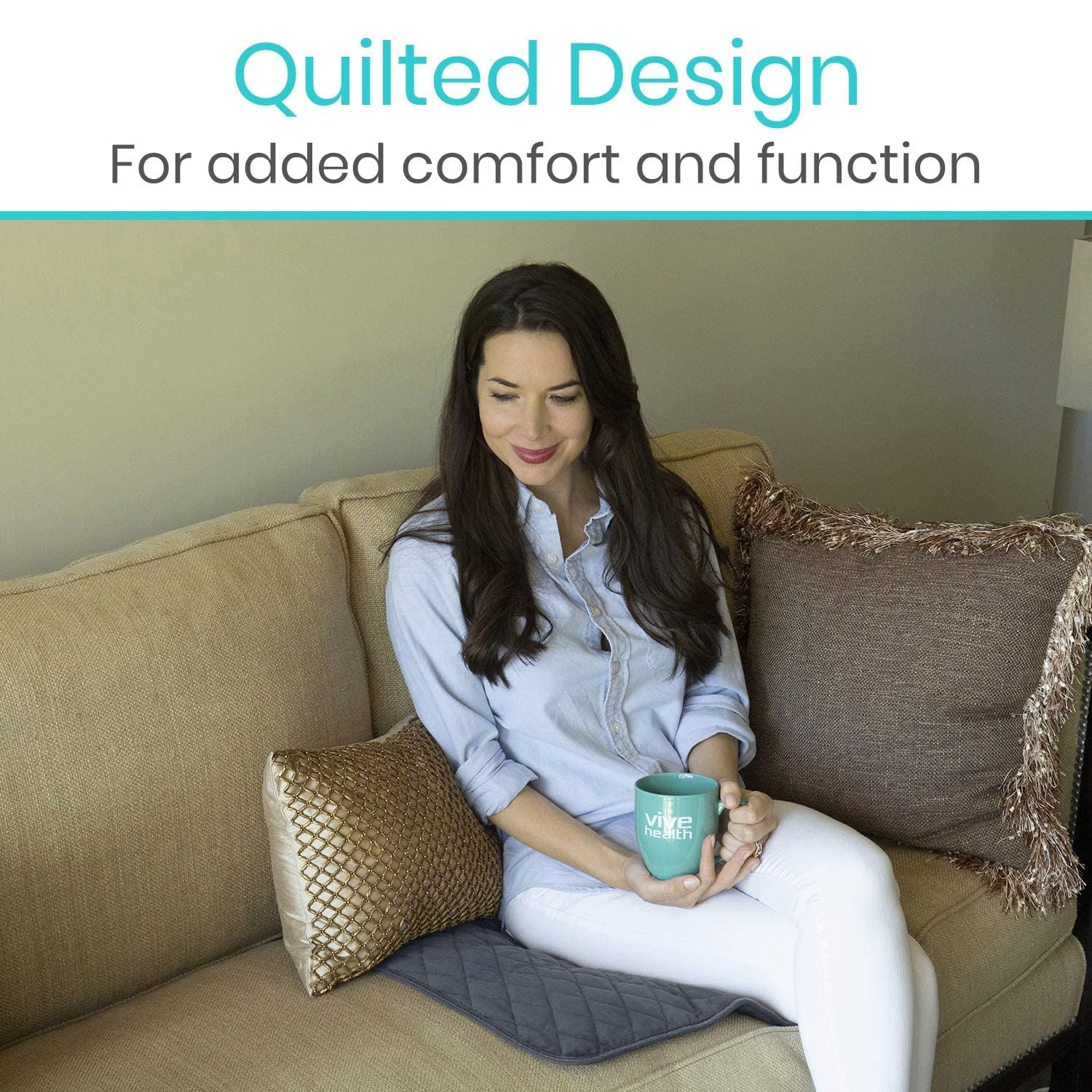 SURES gray chair pad blends with home decor.