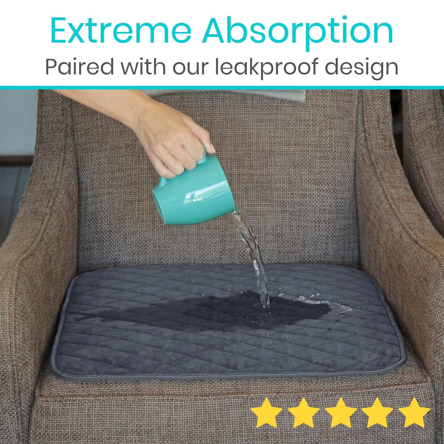 SURES machine washable chair pad for easy cleanup.