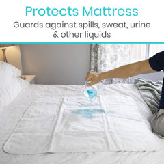 SURES bed pad absorbent core closeup for moisture wicking.