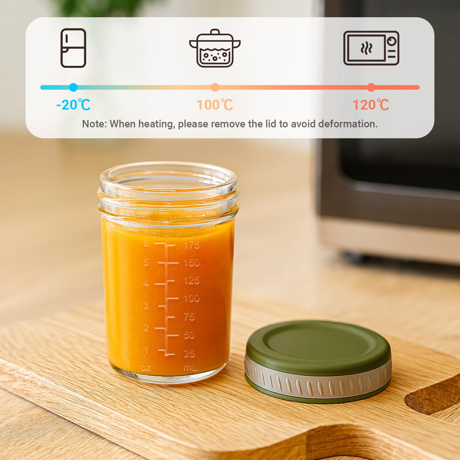 Sursip microwave-safe jars with lids removed for quick reheating