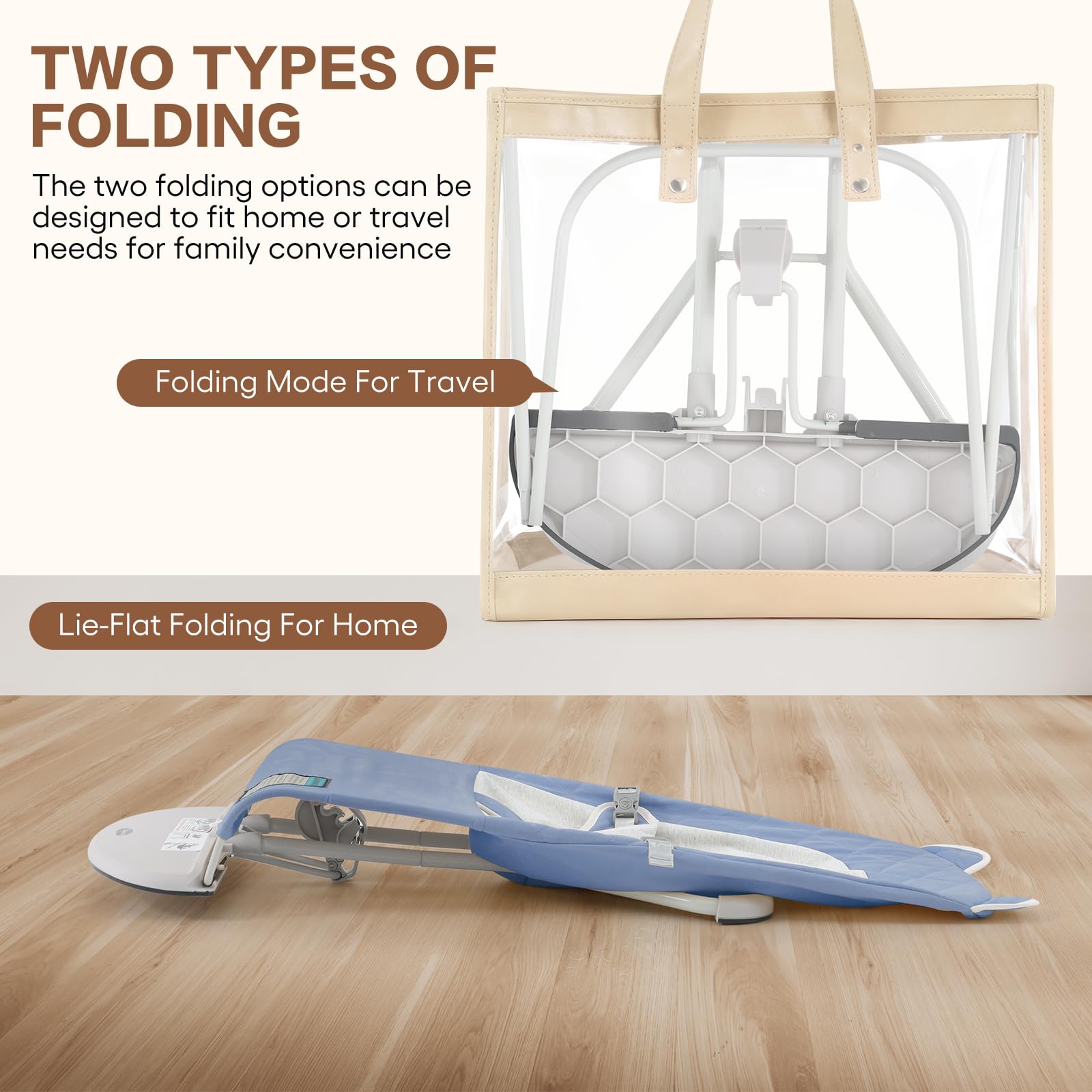 Susomx bouncer offers adjustable heights for growing infants