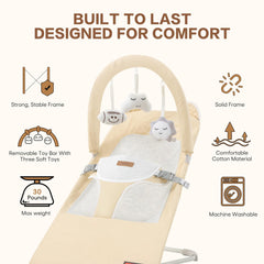 Susomx baby bouncer height adjustment for growing infants.