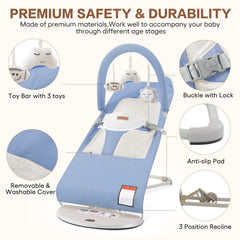 Susomx baby bouncer secure harness supports safe, settled seating