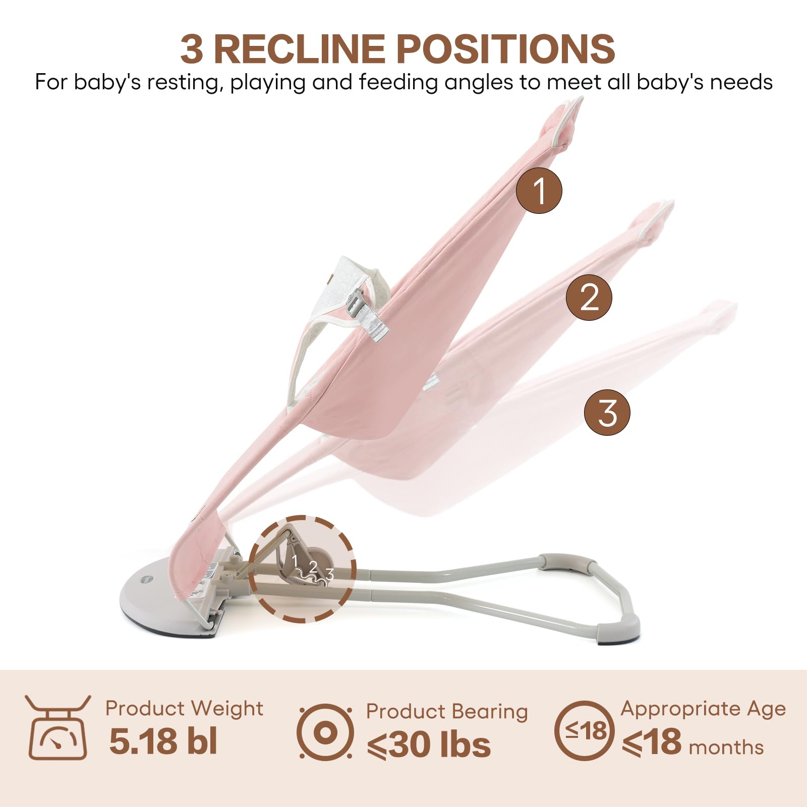 Susomx gentle swing function soothes without disturbing parents.