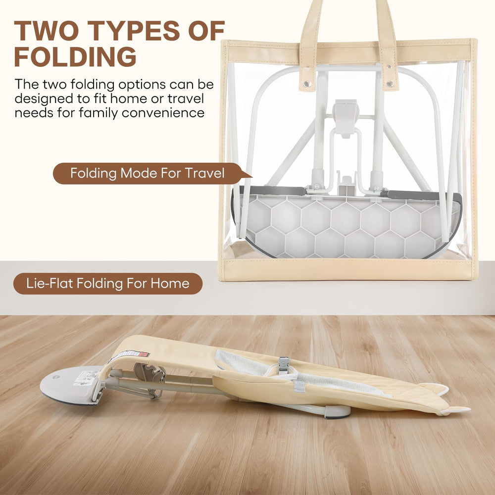 Susomx baby bouncer swing mode provides soothing motion.