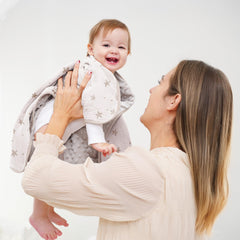 Susurration baby blanket 30x40 beige star grey design fits nursery decor