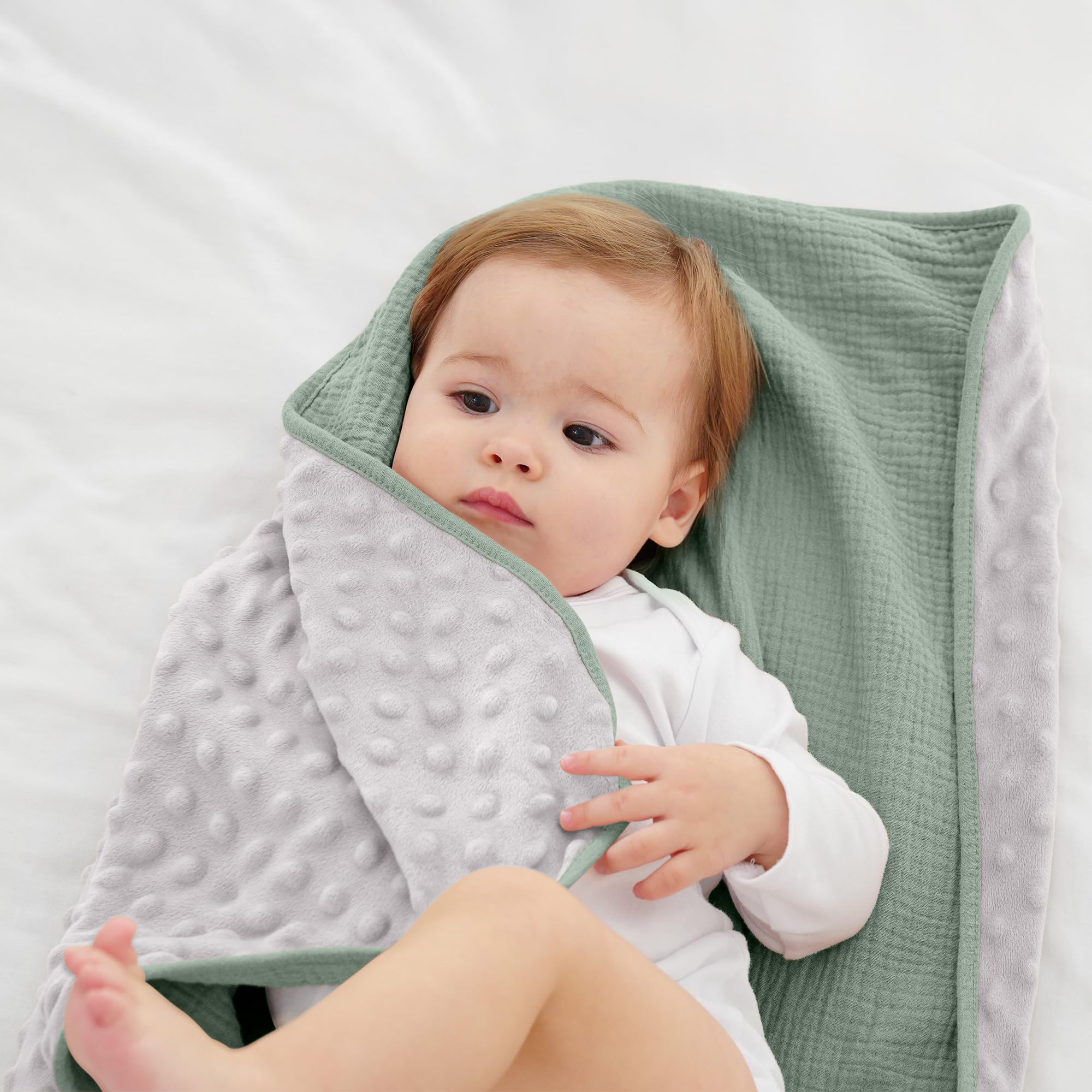 Susurration blanket used as stroller cover for on the go comfort.