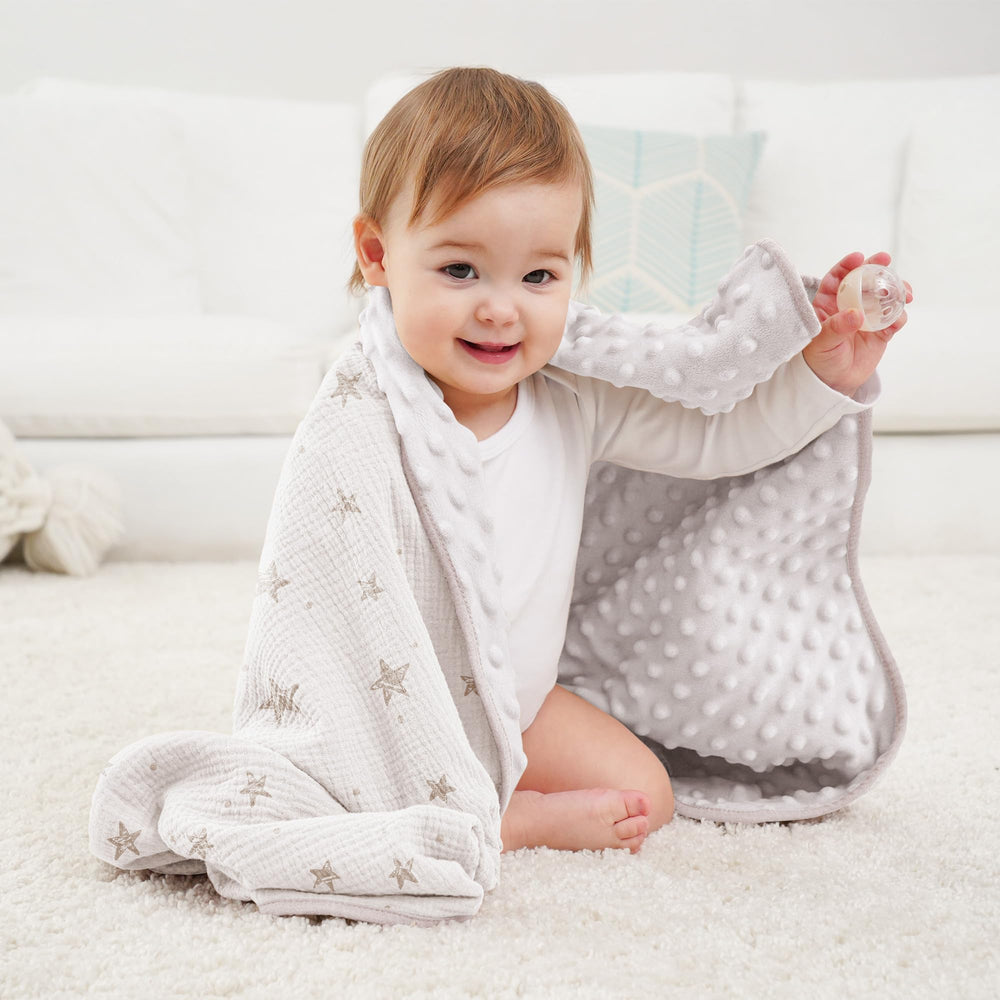 Susurration two-pack baby blanket back dotted fleece for cozy security