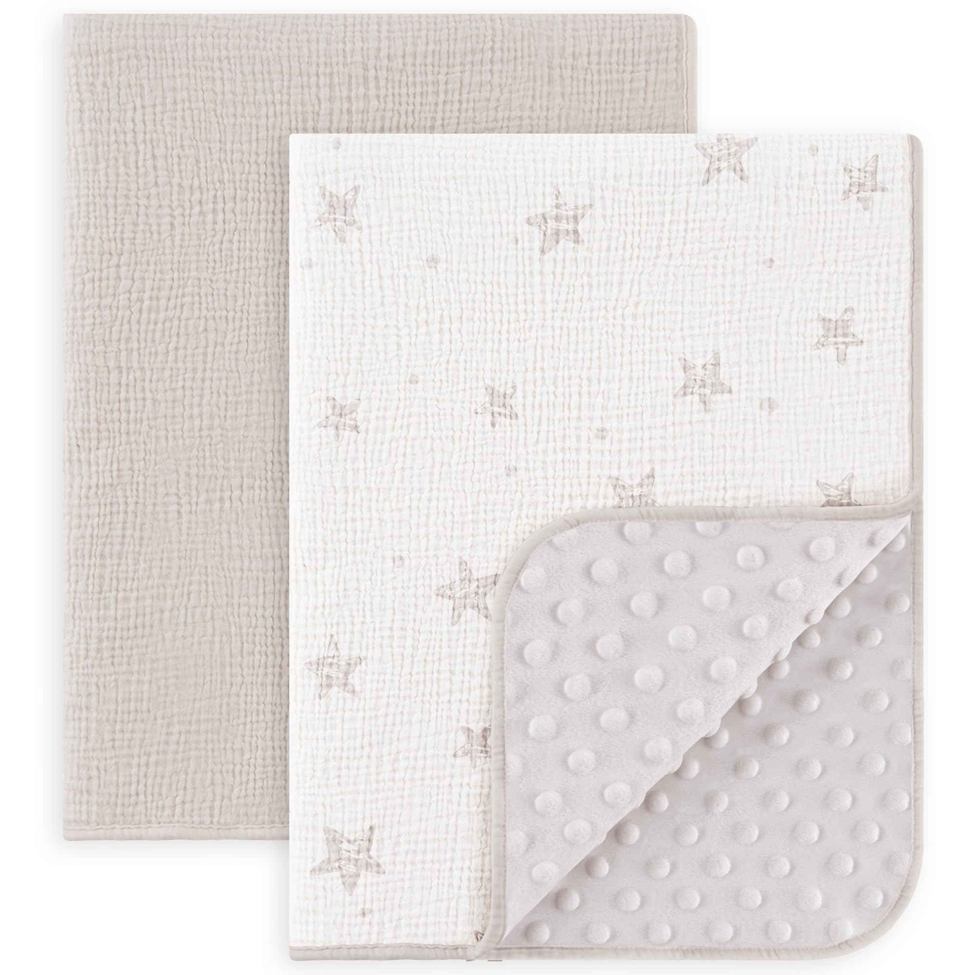 Susurration two-pack baby blanket front muslin cotton for gentle skin warmth