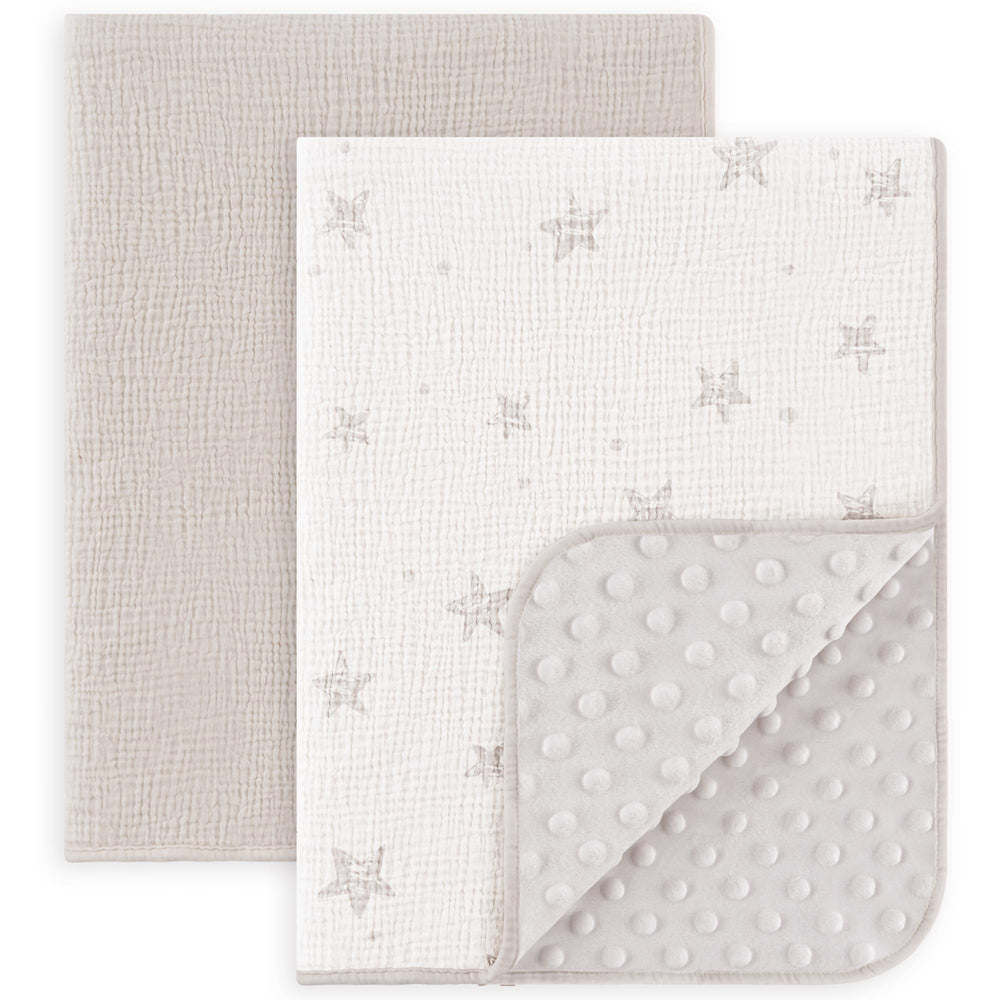 Susurration two-pack baby blanket front muslin cotton for gentle skin warmth