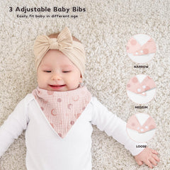 Susurration bandana bib multiuse design covers feeding to burping moments.