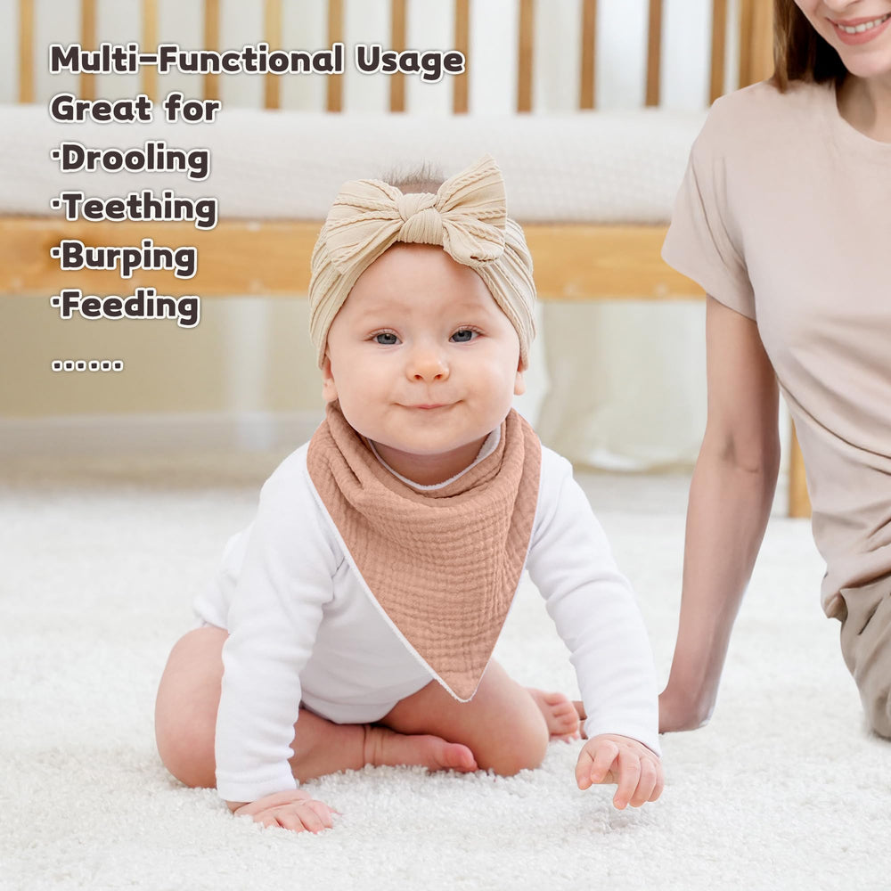 Susurration bib fabric closeup shows soft muslin texture and breathability