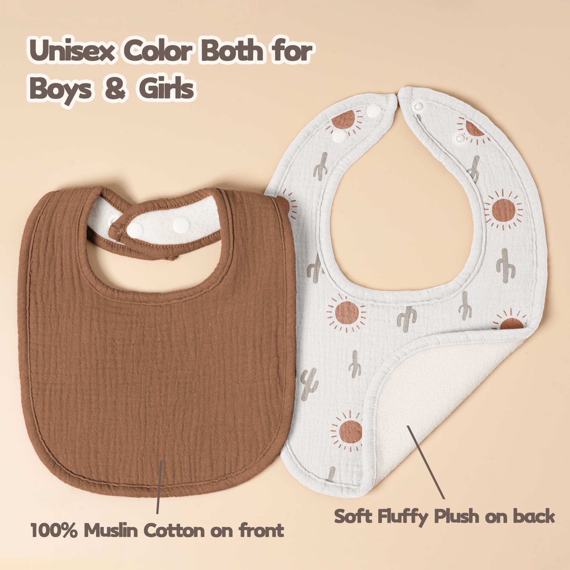 Susurration Dinosaurs Park color set bibs highlight versatile use for feeding and drool.