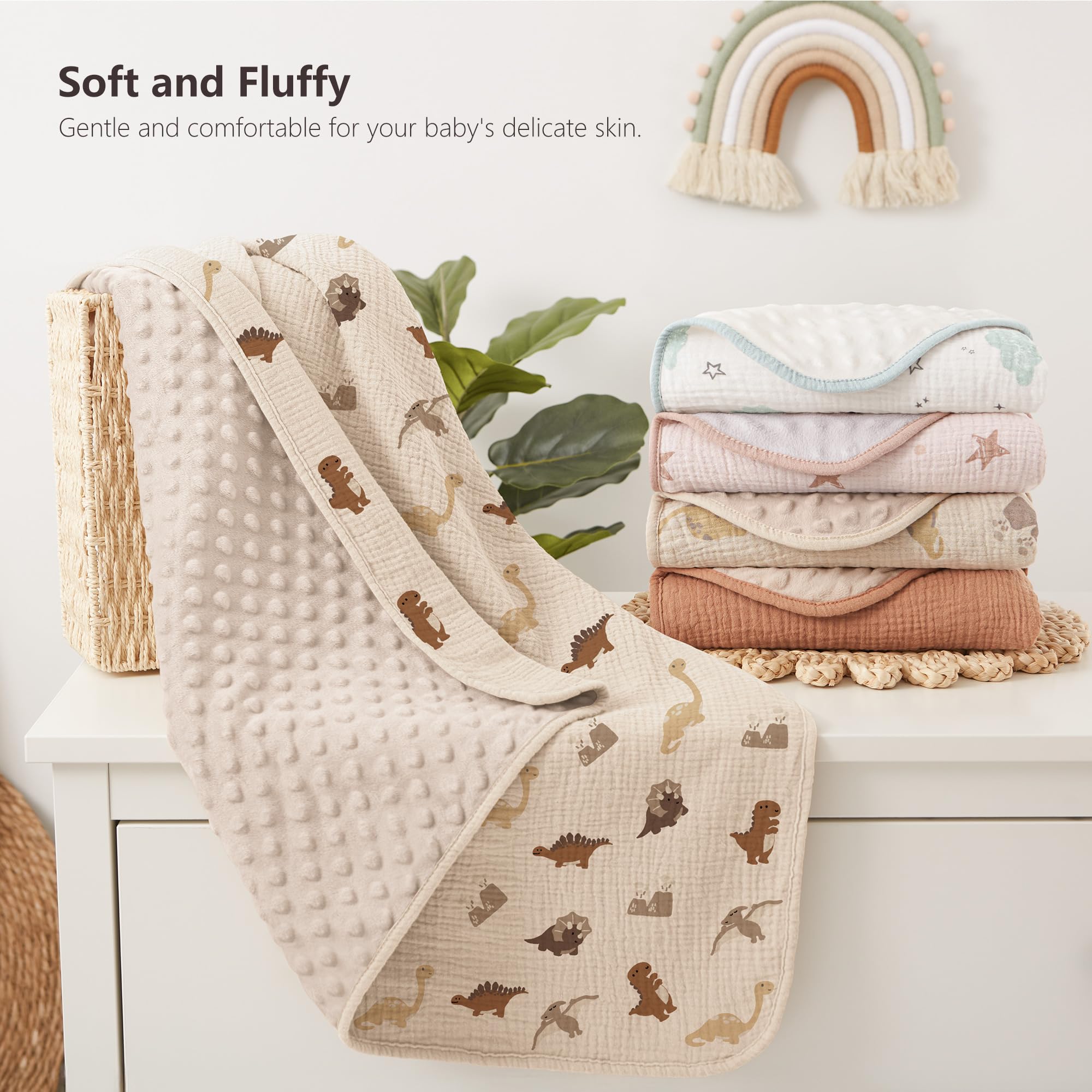 Susurration gift-ready dinosaur blanket ideal for baby showers