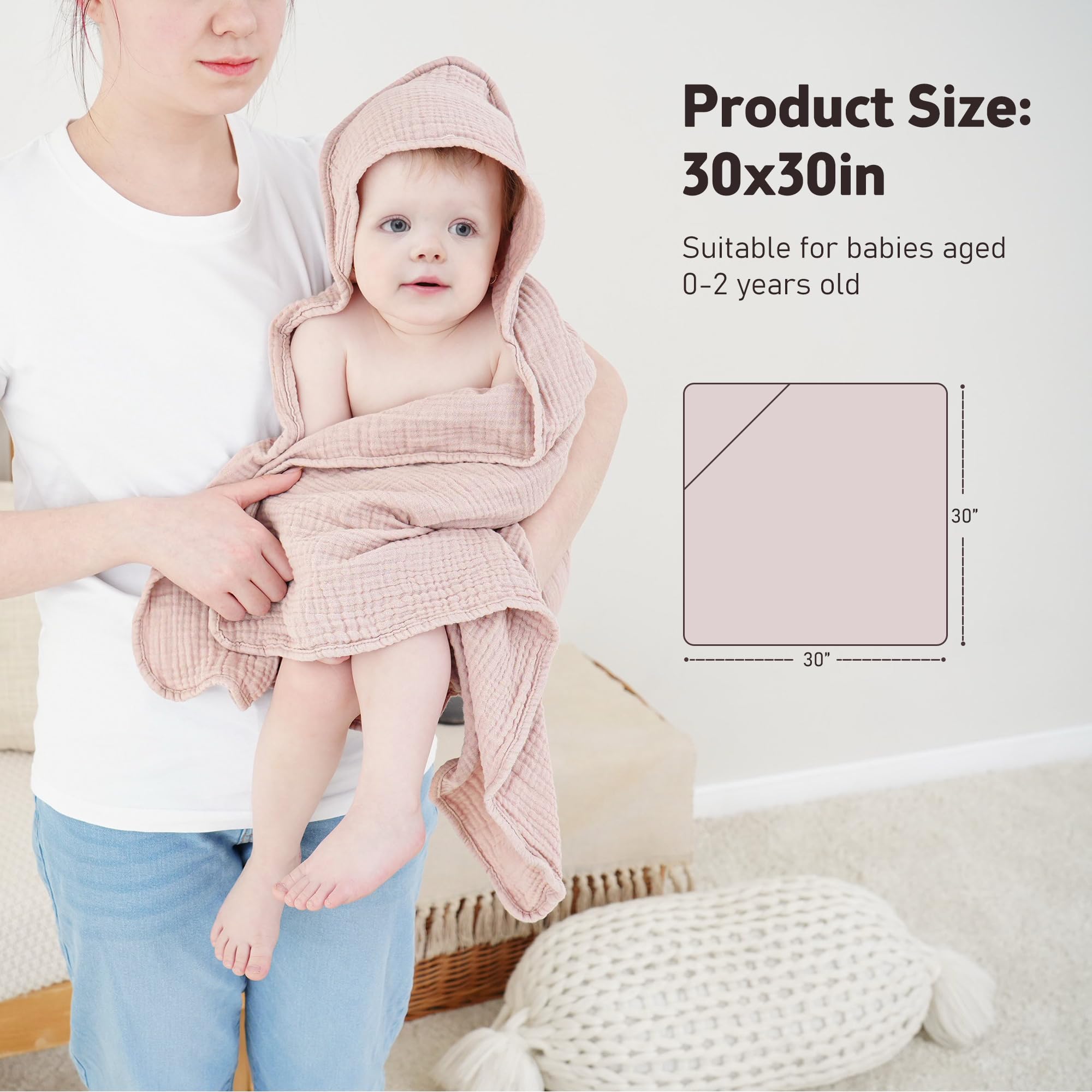 Susurration hooded baby towel purple — fits 0-2T with cozy wrap