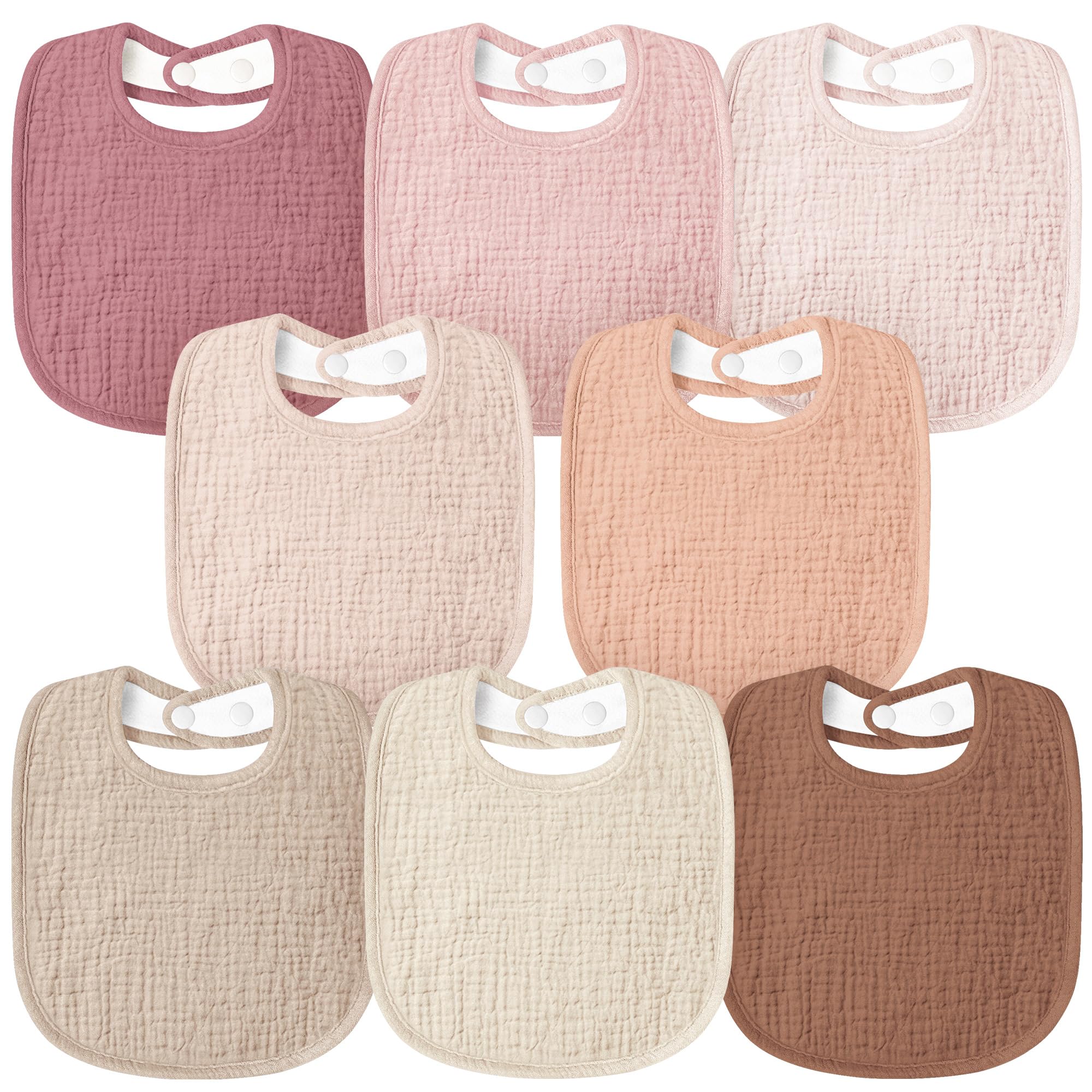 Susurration muslin baby bib 8-pack bandana drool bibs for versatile drool control.