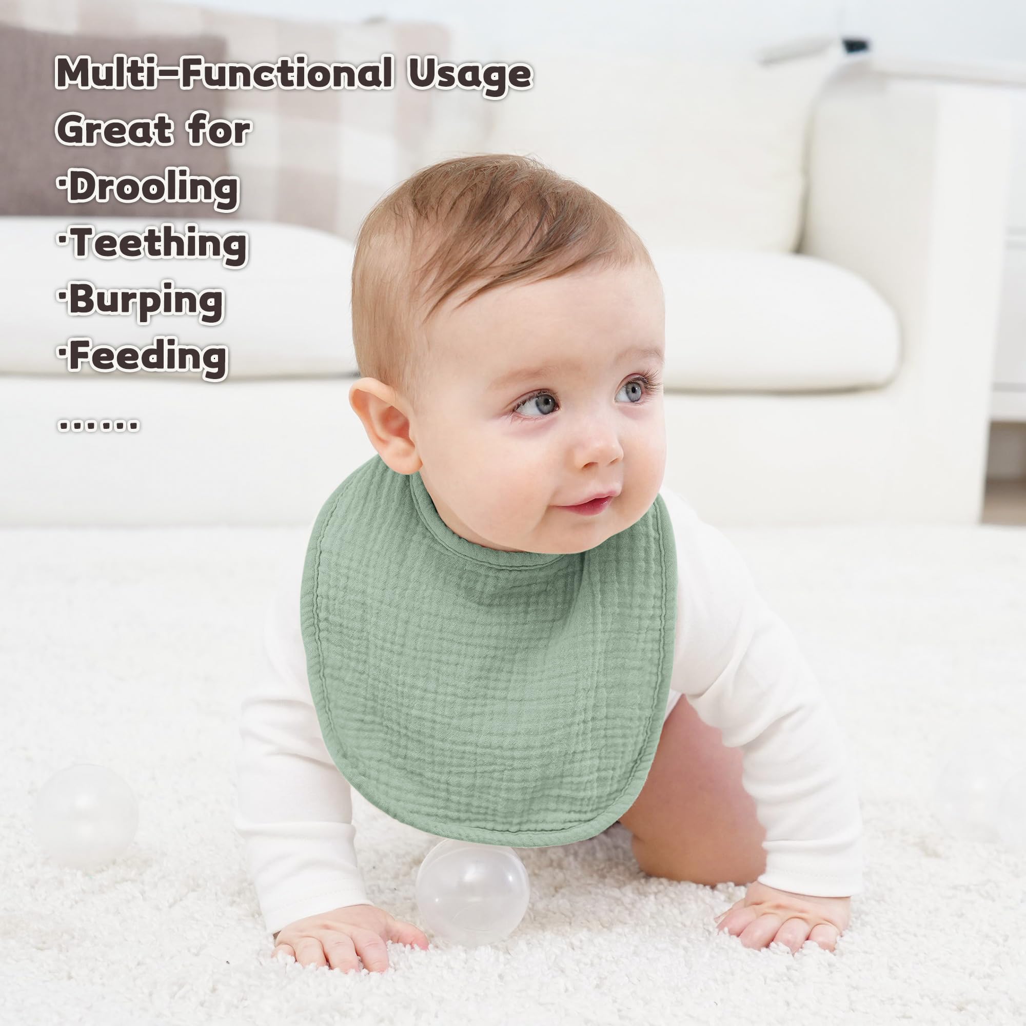 Susurration blue bandana bib in square style protecting outfits from drool.
