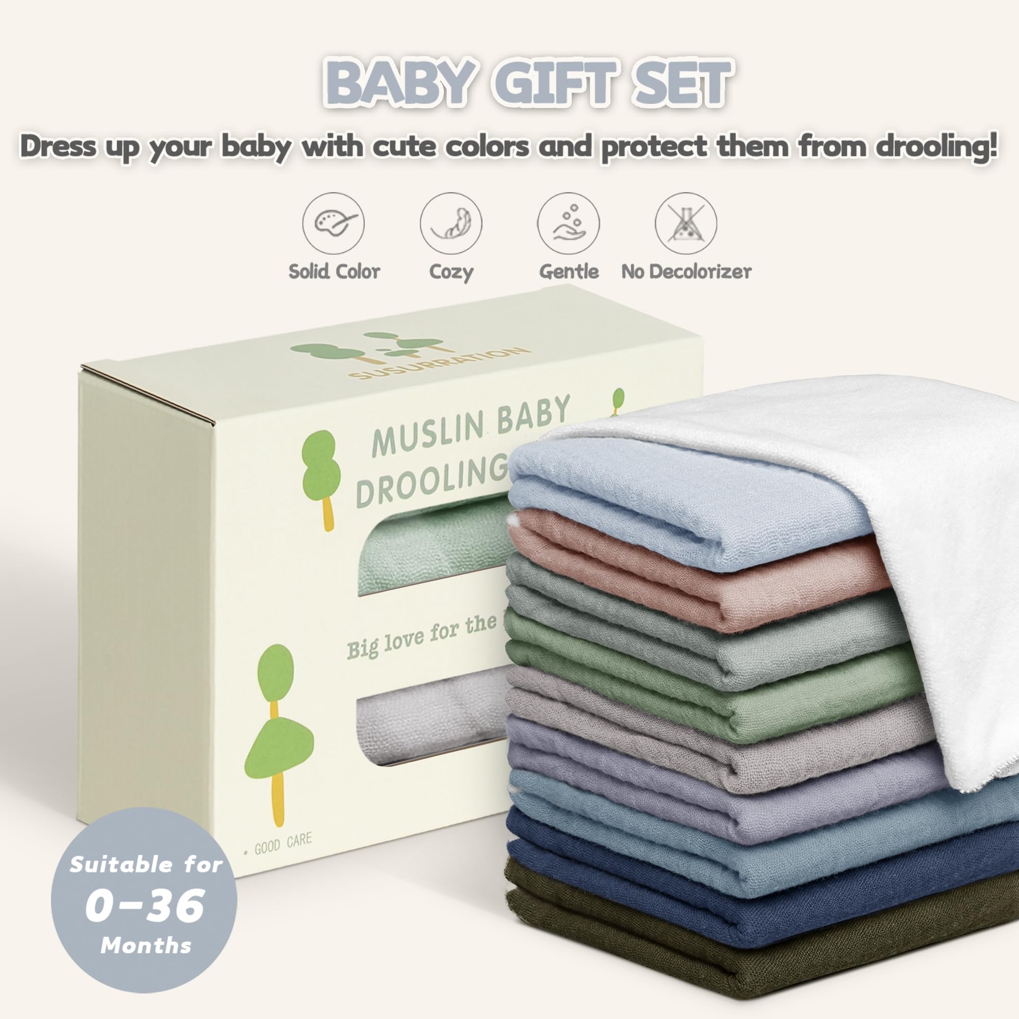 Susurration blue muslin bib preserves outfits with quick-dry fabric.
