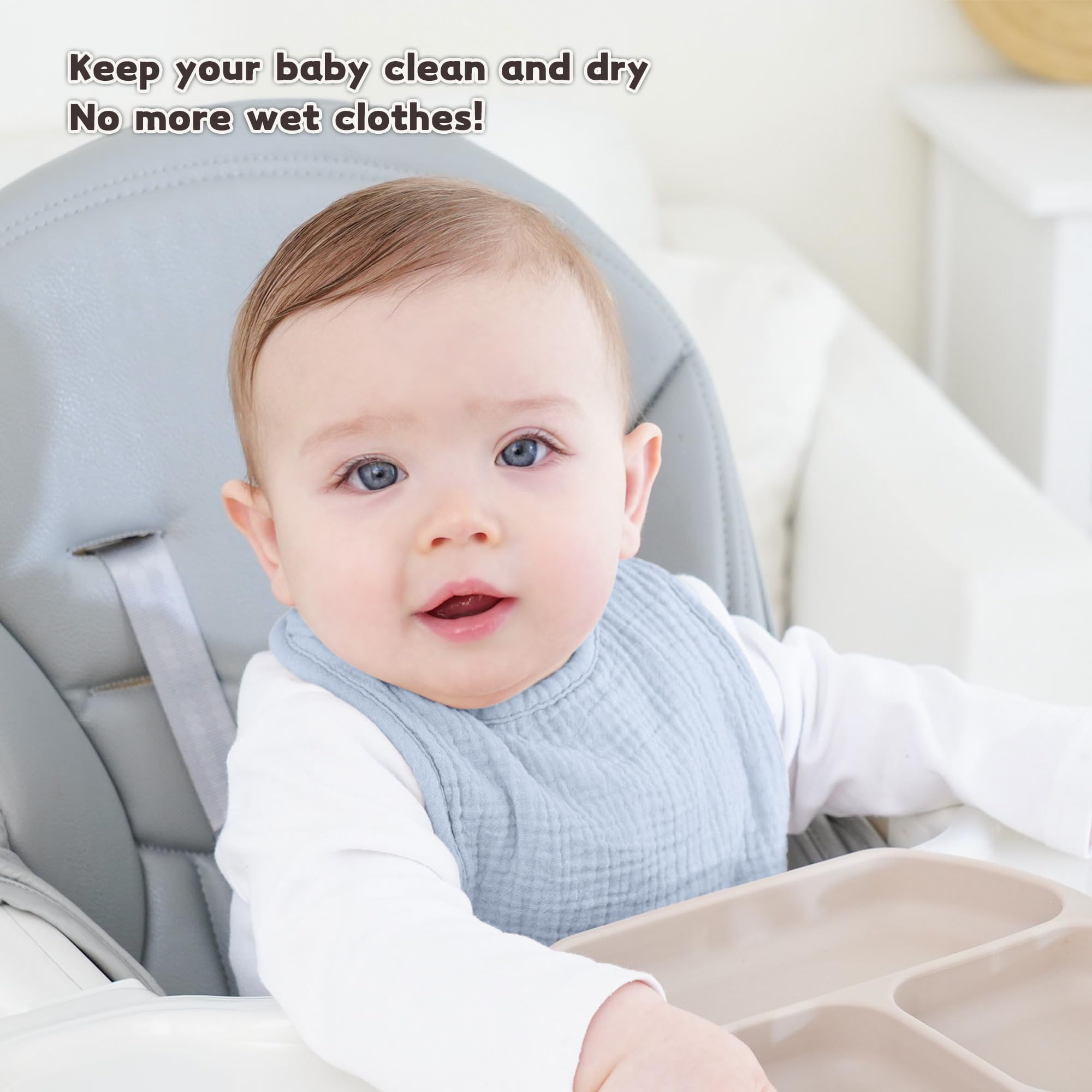 Susurration blue pack of 10 bibs for mess-free daily wear.