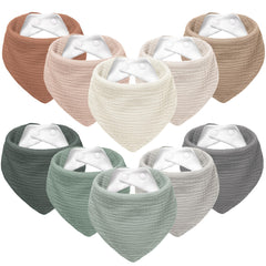 Susurration muslin bibs front view with absorbent dual-layer design.