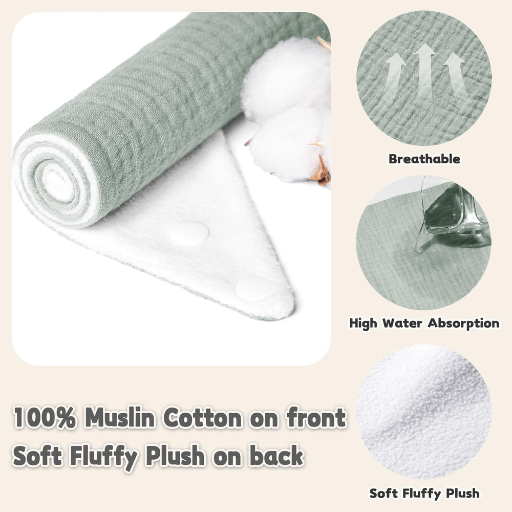 Susurration bibs in unisex colors complementing baby outfits.