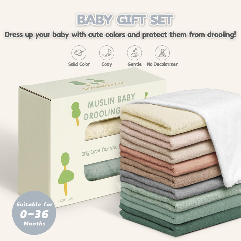 Susurration muslin bibs ideal for feeding and spills.