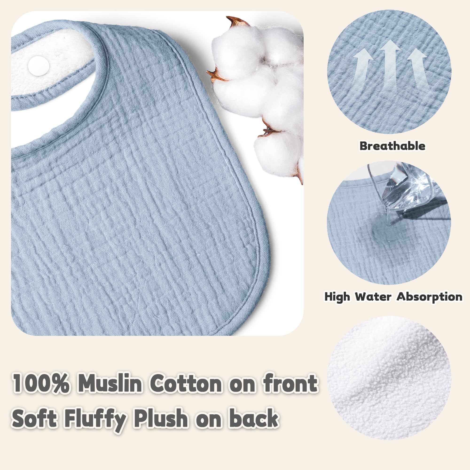 Susurration muslin baby drool bib Blue Planet 04 – versatile for feeding and dribbles