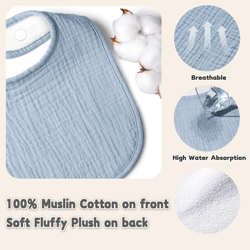 Susurration muslin baby drool bib Blue Planet 04 – versatile for feeding and dribbles