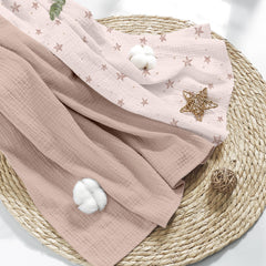 Susurration pink stars swaddle blanket ready for newborn hugs and soothing nights
