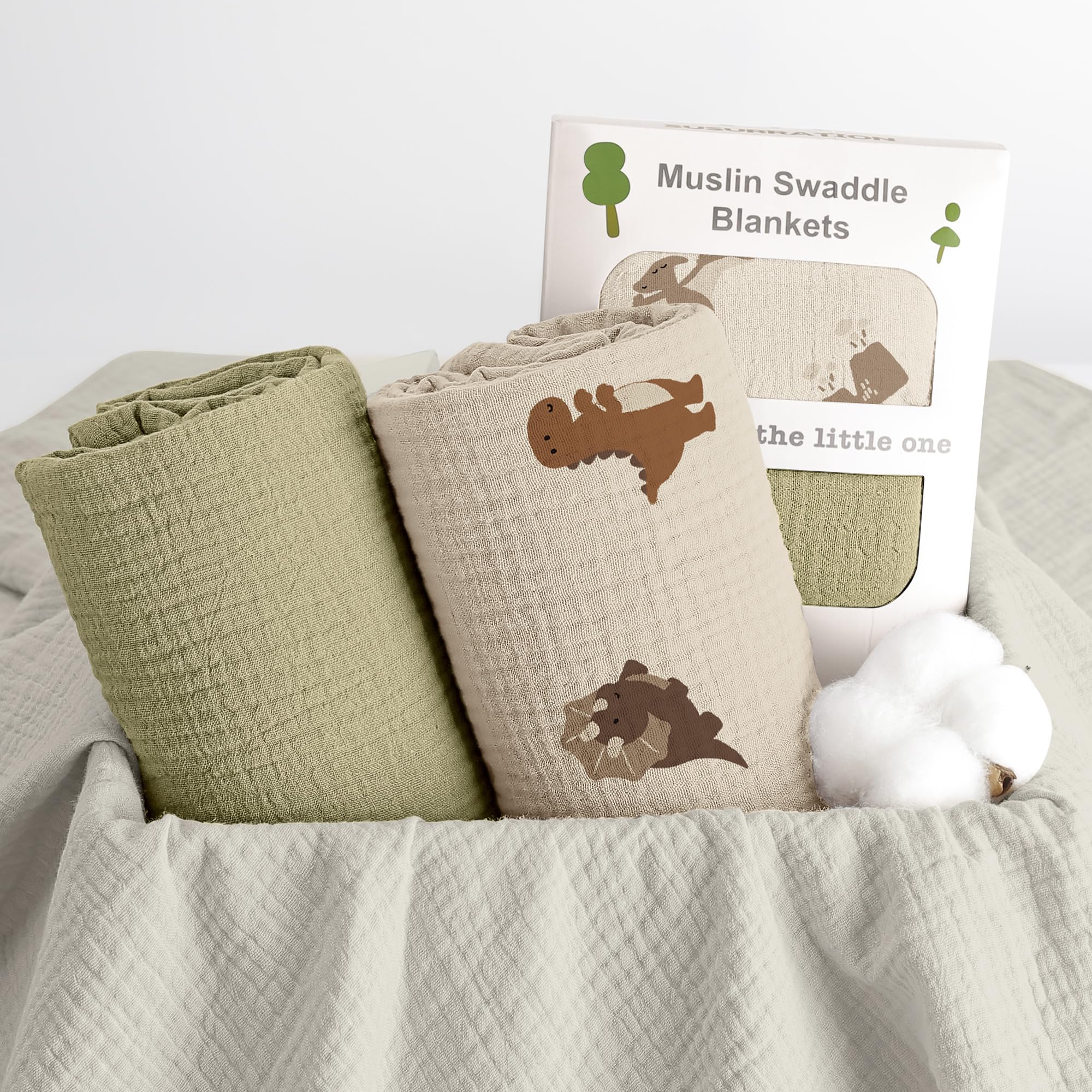 Gift-ready Susurration muslin blanket packaging for newborn welcome.