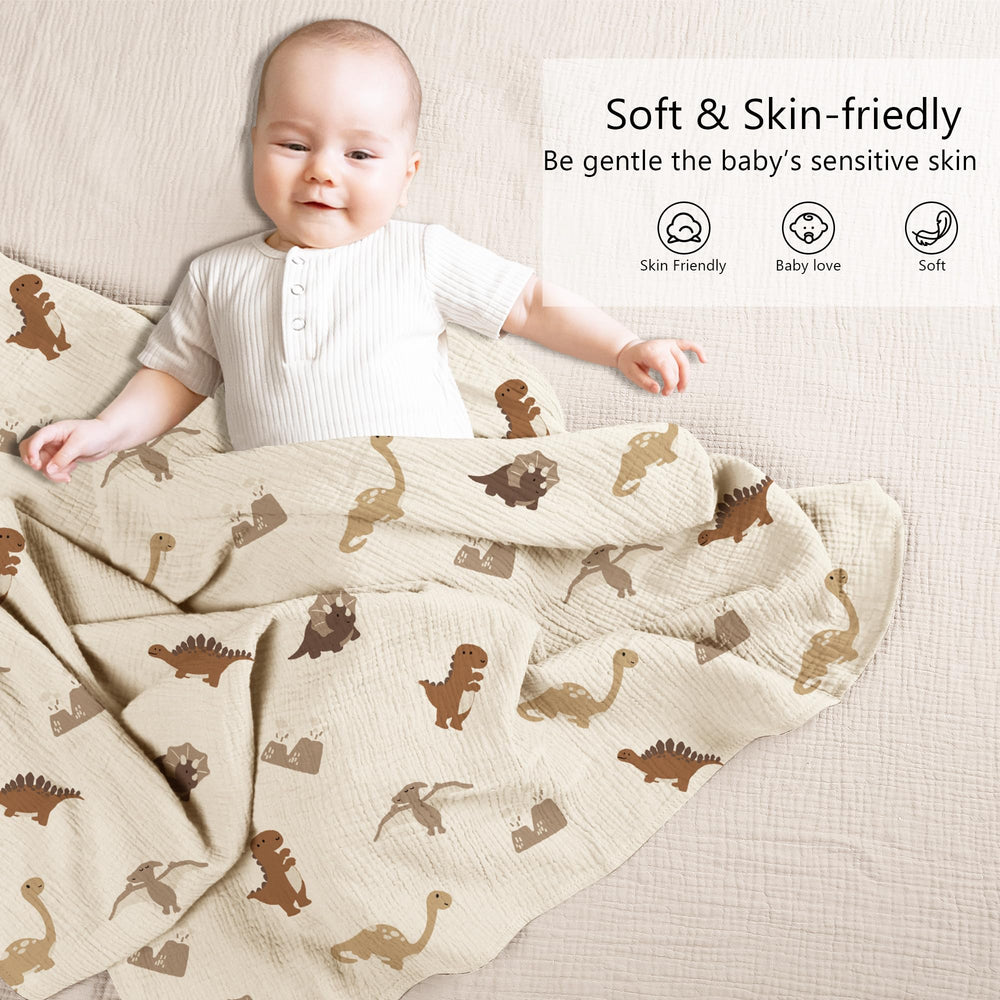 Close-up of Susurration muslin fabric showing breathable cotton feel for baby comfort.