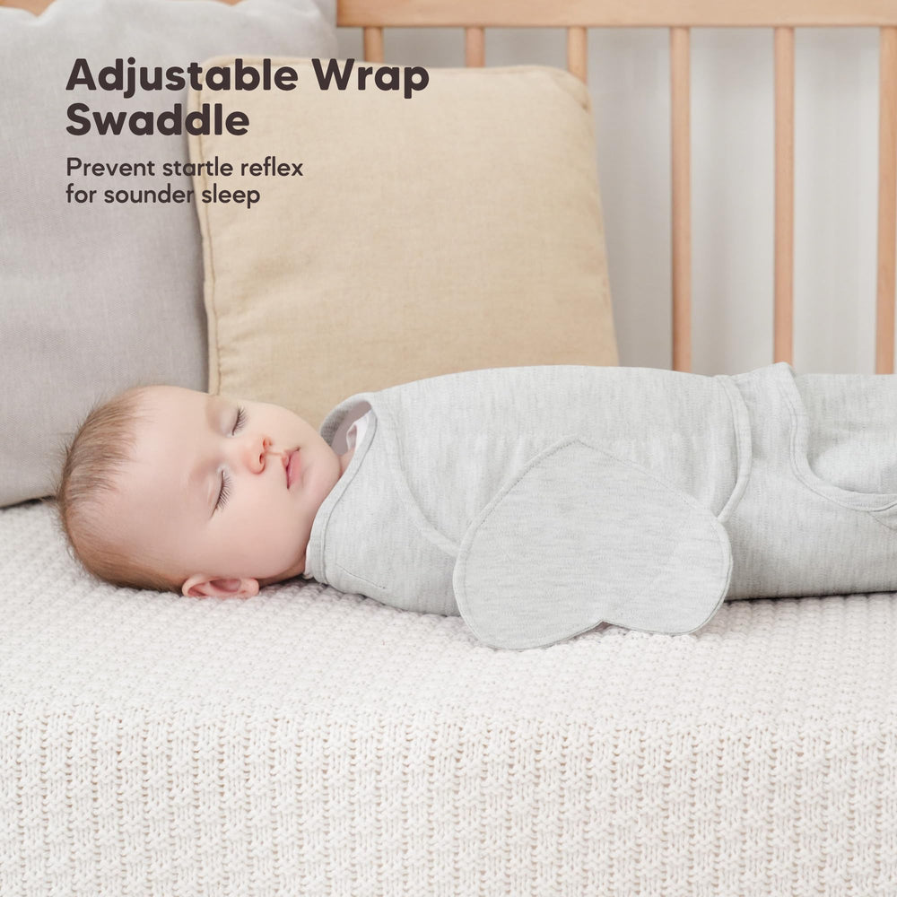 Susurration swaddle with silent Velcro promotes calm sleep