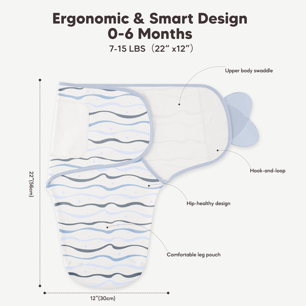 Susurration swaddle with silent Velcro for peaceful naps.